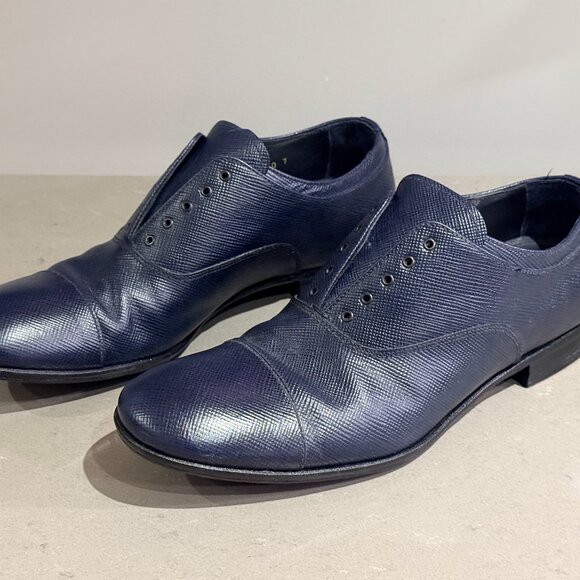 PRADA Fashion Shoes No Laces Needed 2E2720 Navy Leather US 7 EU 40 main image 5
